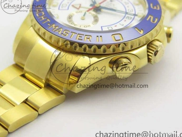 Best AAA Replica Sites Edition 3577 Bracelet II YG On YachtMaster YG Cozy 116688 Ceramic Bezel Best A White 1:1 Blue Dial JF 1224